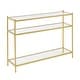 preview thumbnail 10 of 16, Convenience Concepts Royal Crest 3 Tier Glass Console Table Clear Glass/Gold