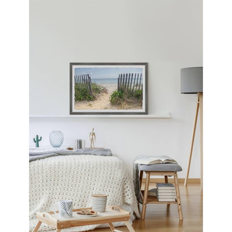 Beach Scene Framed Print - Coastal Wall Art - Ocean Landscape Painting - Home Decor Picture