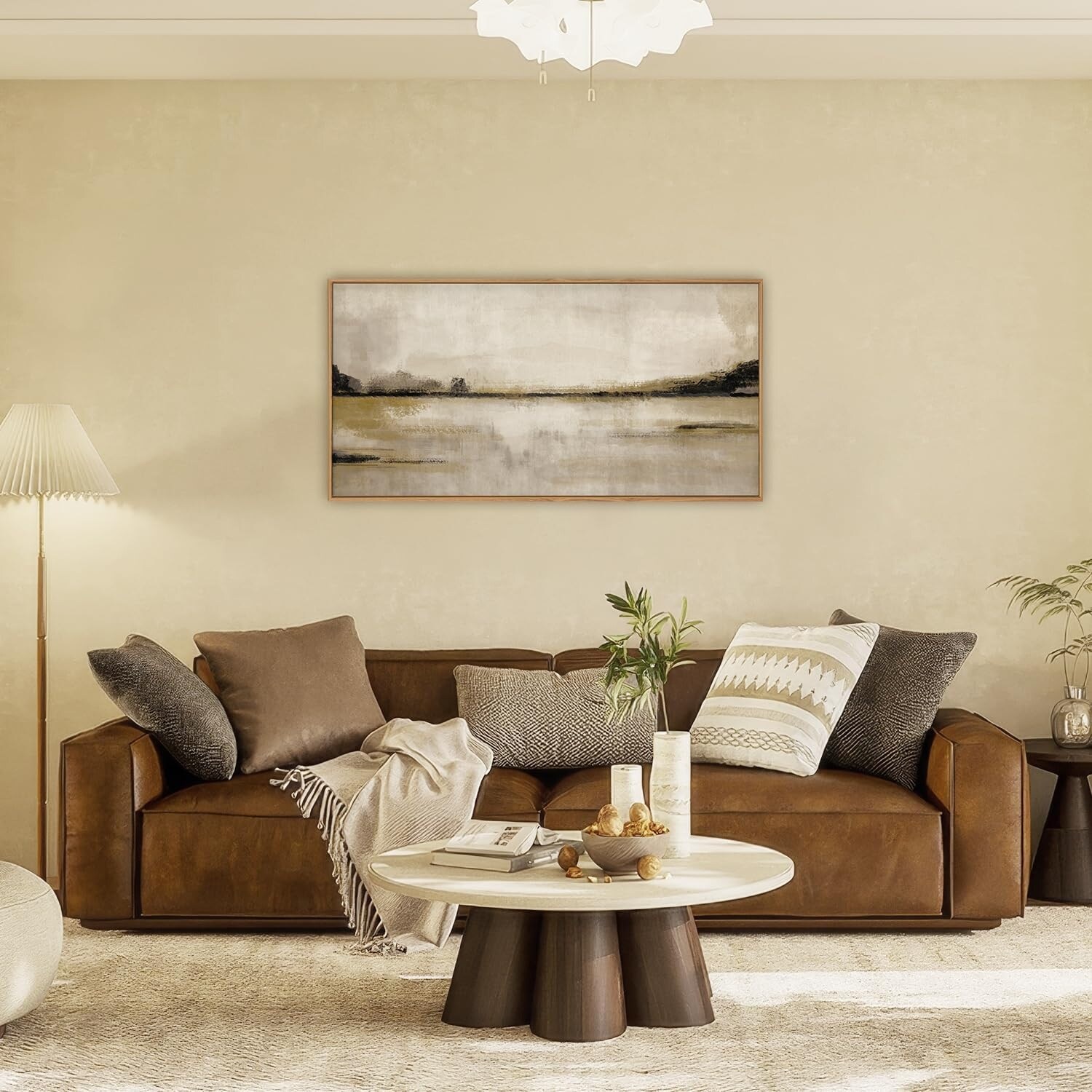 Abstrcat Mountain Lake Wall Decor, Neutral Tan Scenery Wall Painting - Bed  Bath \u0026 Beyond - 43006223, image size:1500x1500