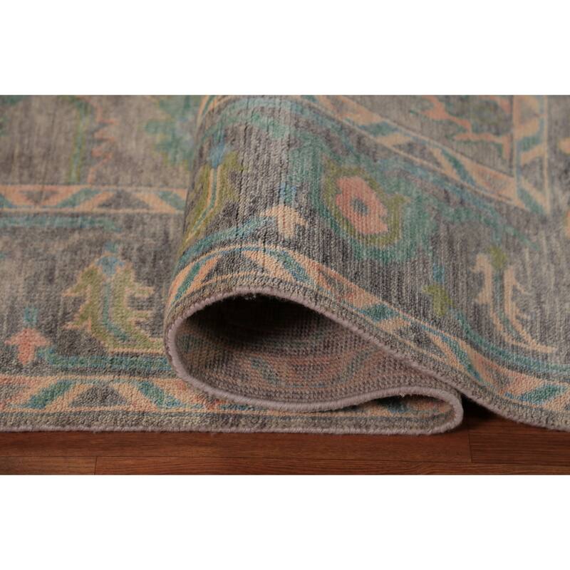 Oushak Indian Area Rug Hand-Knotted Wool Carpet - 7'10"x 9'11"