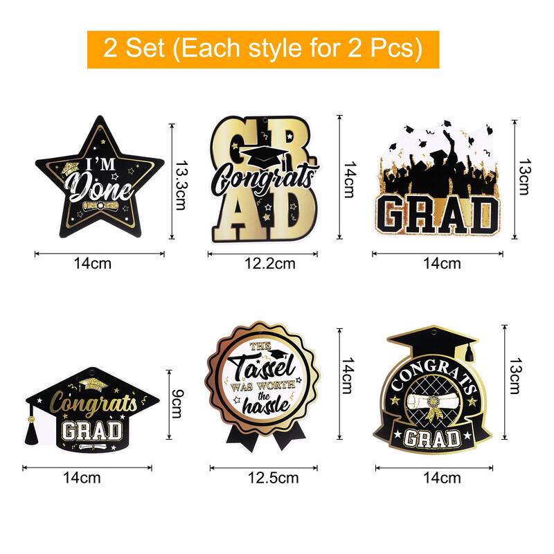 24 PCS Graduation Decorations Class of 2024, Hanging Swirls for Graduation Party - Purple, Gold - Purple, Gold