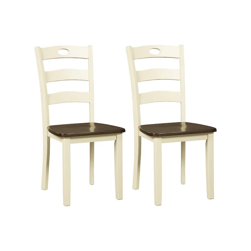 Signature Design by Ashley Woodanville Ivory and Brown Dining Chairs (Set of 2)