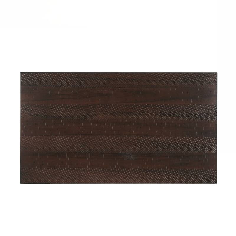 Rectangular Wooden Coffee Table with Storage Drawer, Vintage Cocktail Table with Solid Wood Gourd-Shaped Legs for Living Room
