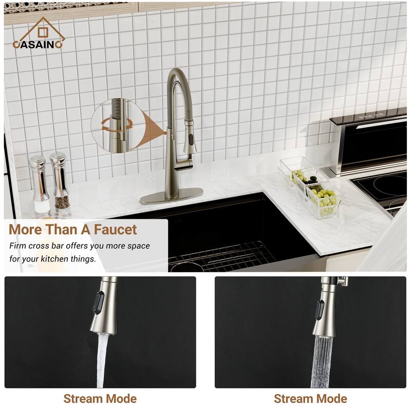 Stainless Steel 30 in. Single Bowl Farmhouse Apron Workstation Kitchen Sink with Brushed Nickel Faucet and Accessories