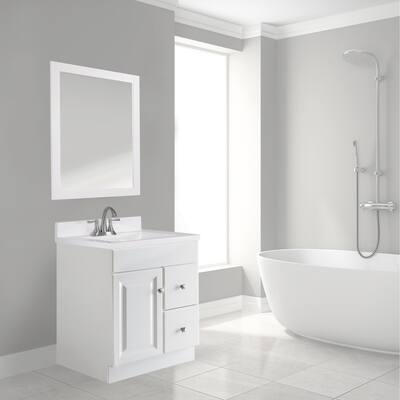 Design House Wyndham 24 Inch Unassembled 1-Door 2-Drawer Bathroom Vanity without Top, White (21 Inch Wide)