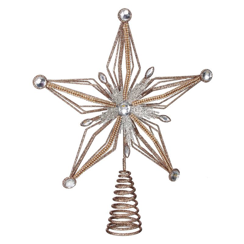12.5" Wire Glitter Jewel Star Tree Topper"
