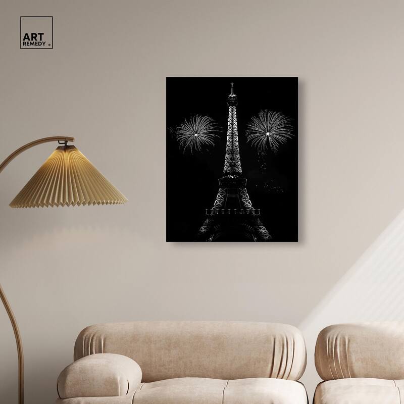Fireworks Over Paris Canvas by Art Remedy, Gallery Wrapped