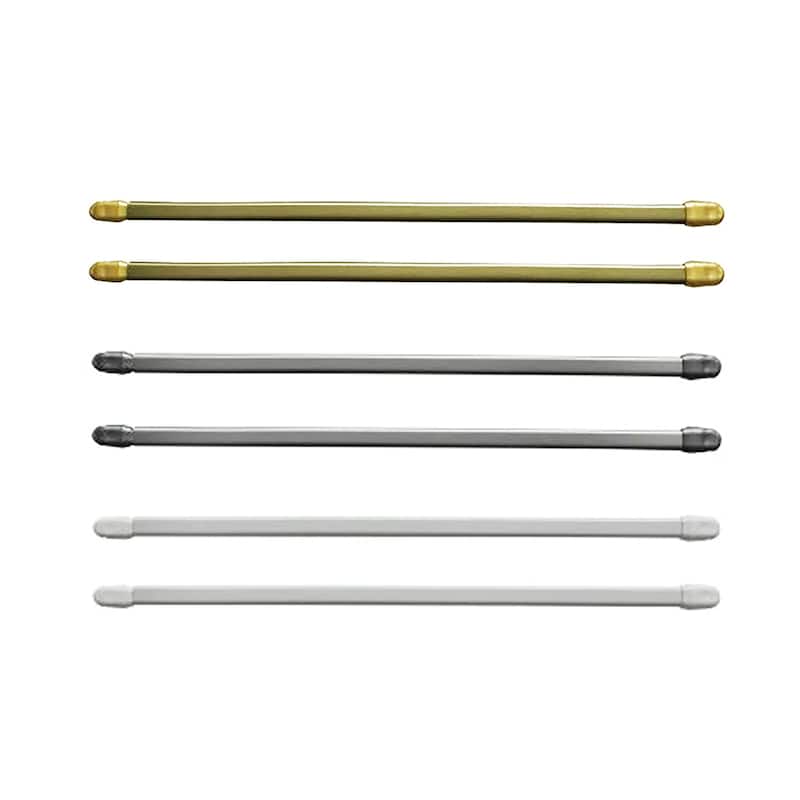 Bundle 2 Cafe Curtain Rods with 4 Self Adhesive Matching Hooks
