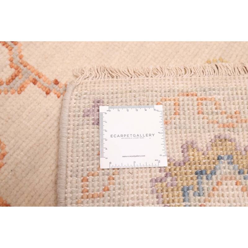 ECARPETGALLERY Hand-knotted Modern Oushak Ivory Wool Rug - 6'0 x 8'11
