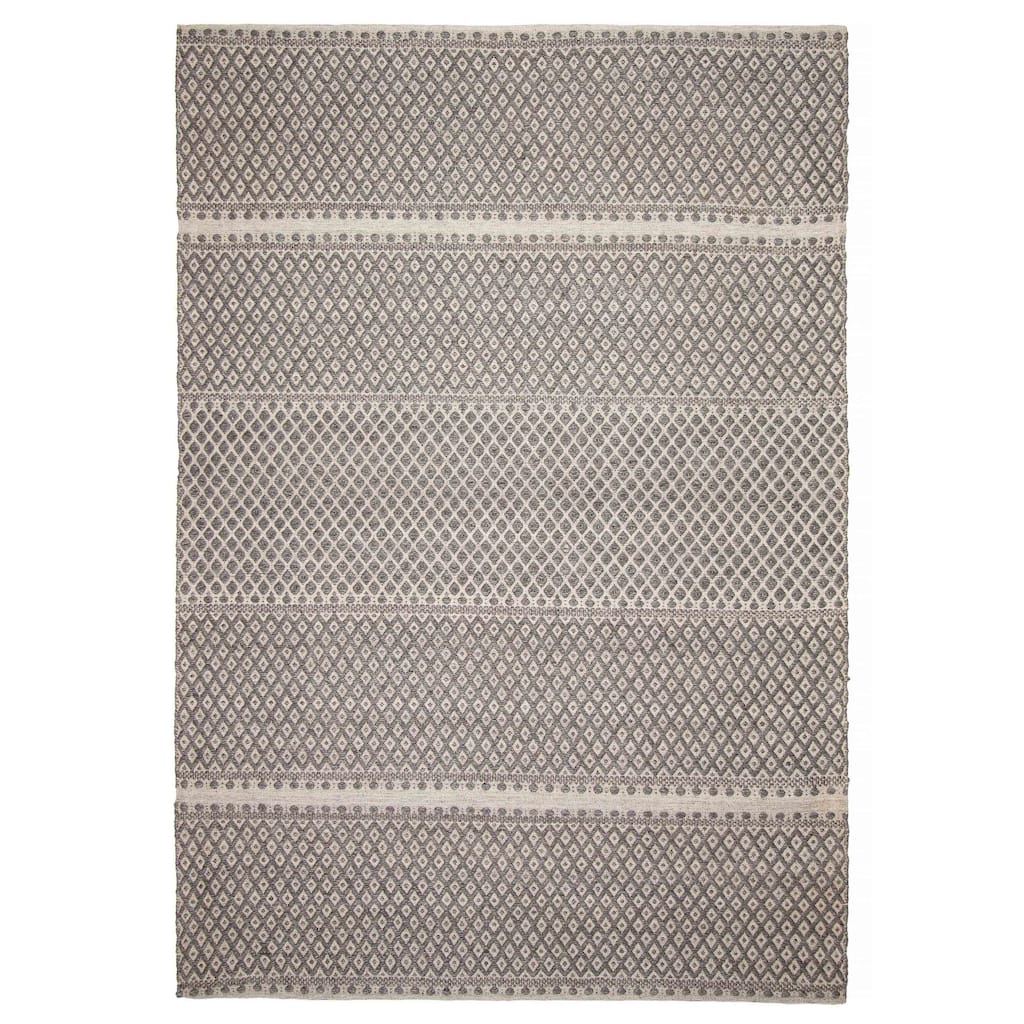 ECARPETGALLERY Hand Tufted Sienna Grey Wool Rug - 6'8 x 9'9