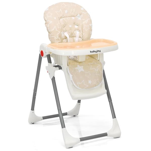slide 2 of 37, Babyjoy Folding High Chair Baby Dining Chair with 6-Level Height - See Details Beige