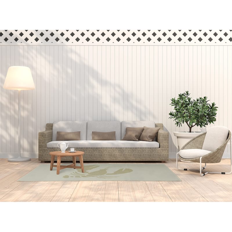 Lobster Nautical Indoor/Outdoor Rug