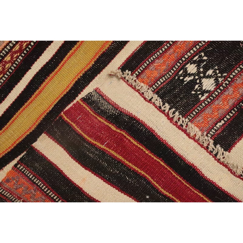 Hand Woven Oriental 100% Wool Carpet Southwestern Tribal Multi-Colored Kilim Area Rug - 8' 2'' X 5' 4''