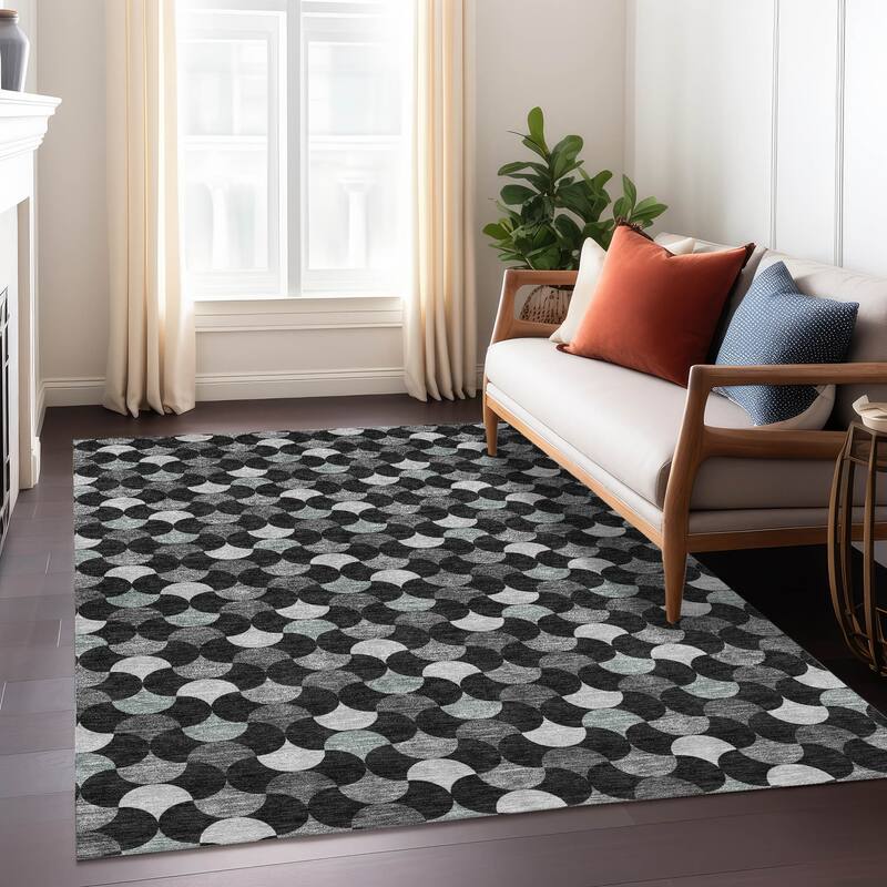 Machine Washable Indoor/ Outdoor Modern Osage Chantille Rug