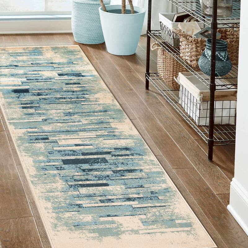 Superior Contemporary Distressed Abstract Indoor Area Rug