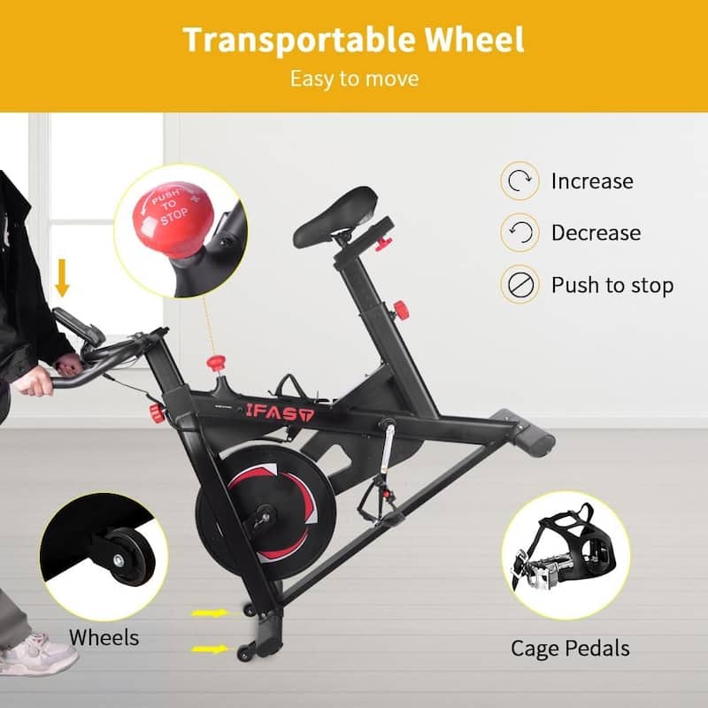 Stationary Bikes for Home Spin Indoor Exercise Bike with LCD Monitor and Comfortable Seat Cushion