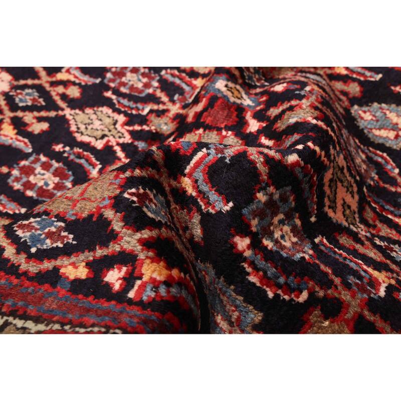 ECARPETGALLERY Hand-knotted Andelz Dark Navy Wool Rug - 3'4 x 10'1