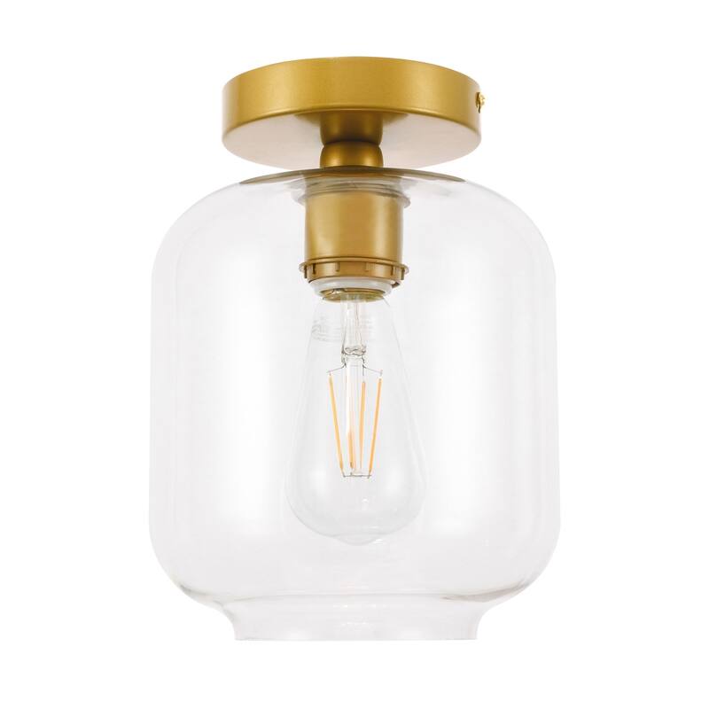 Collins 1-light Glass Cylinder Shade Flush Mount Fixture