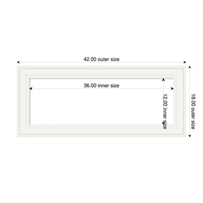 Amanti Art Ridge Black Framed Dry Erase Magnetic Board - 42 x 18 in - Ridge White