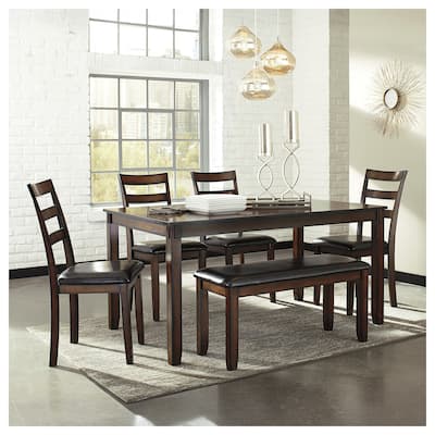 Coviar Brown 6-Piece Dining Room Table Set