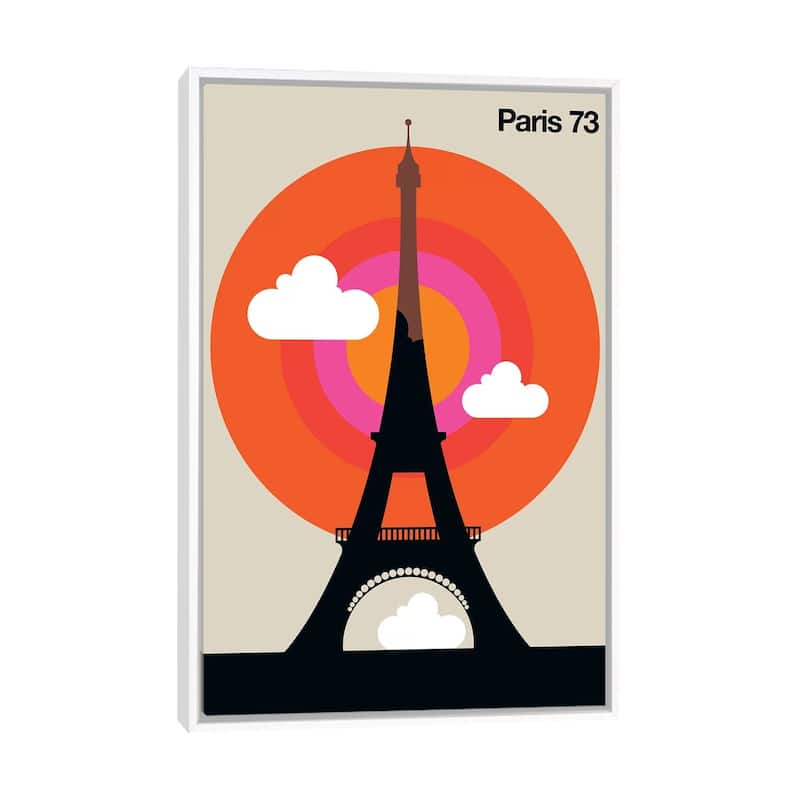 iCanvas "Paris 73" by Bo Lundberg Framed Canvas Print - White - 26x18