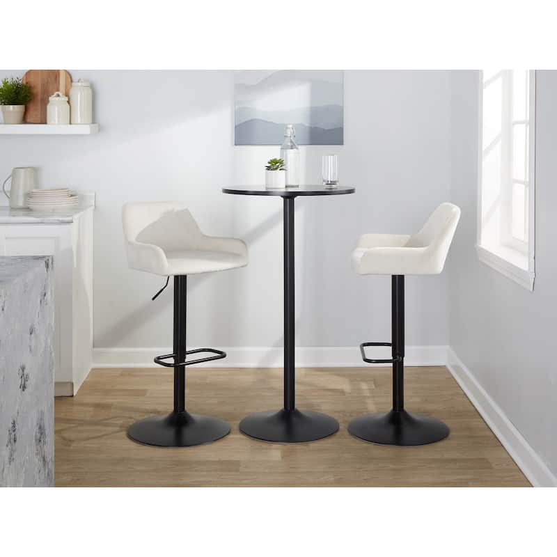 Porch & Den Galotti Adjustable Bar Stool with Rounded Rectangle Footrest (Set of 2)