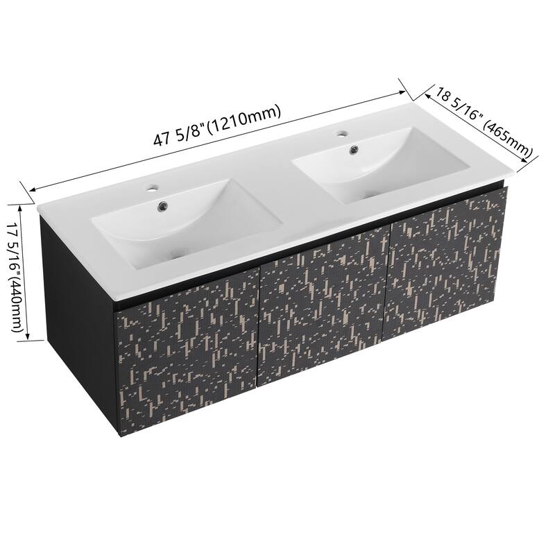 Bathroom Vanity With Sink In 24/30 Inch, Floating Bathroom Vanity with Soft Close Door