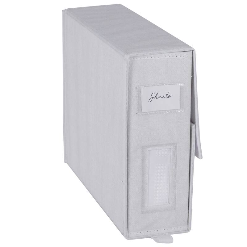 Organize It All Foldable Linen Closet Organizer in White - White