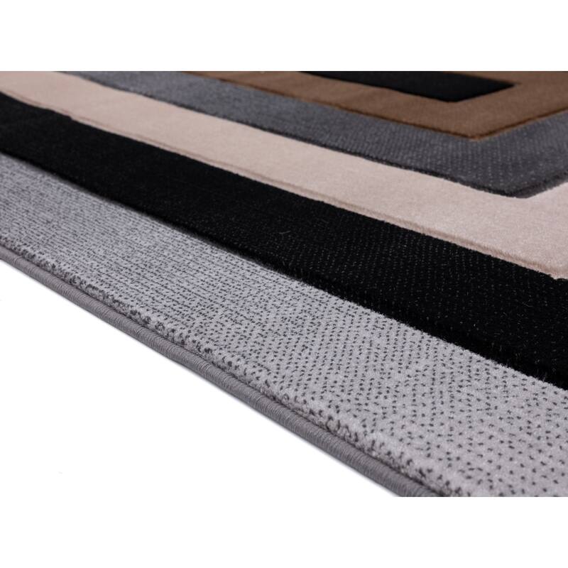 Orelsi Collection Grey/Brown Polypropylene Area Rug