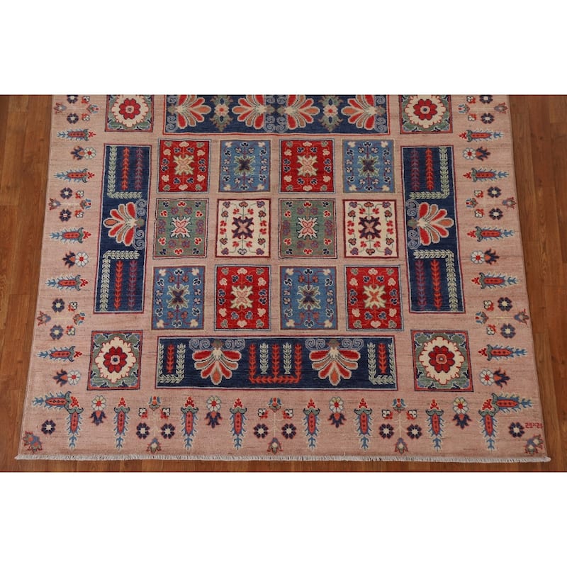 Garden Design Kazak Oriental Traditional Wool Area Rug Hand-knotted - 6'8" x 9'11"
