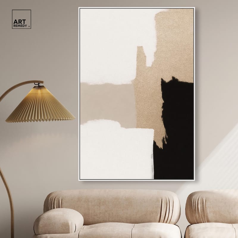 Beige and Black III Canvas by Art Remedy