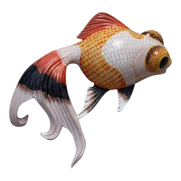 Fancy Black White and Orange Goldfish Childs Room Bath 6 Inch Wall Decor