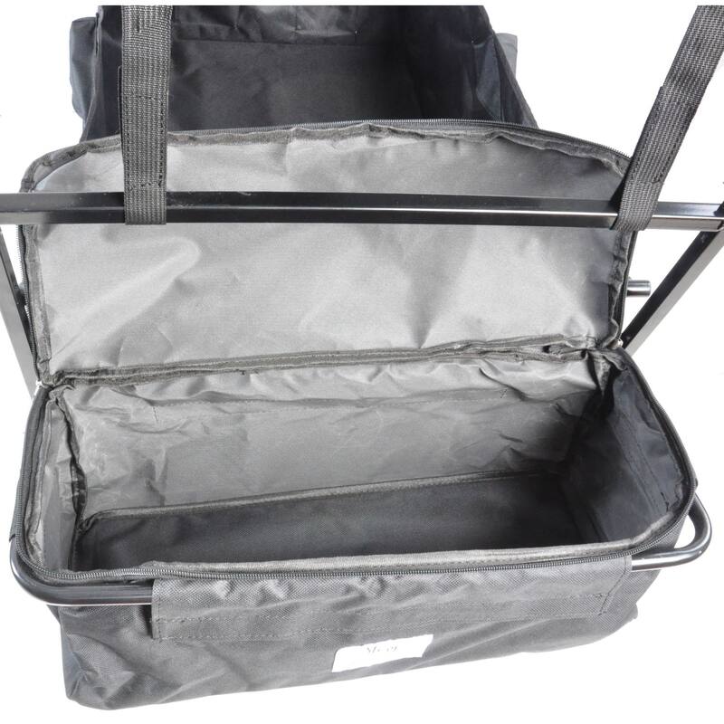 Outdoor Steel Folding Large Capacity Garden Cart Patio Wagon with Lid