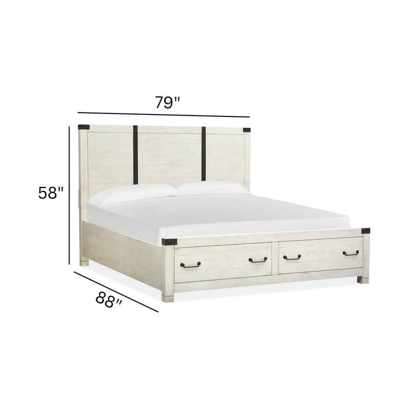 Magnussen Home Chesters Mill Alabaster Panel Storage Bed