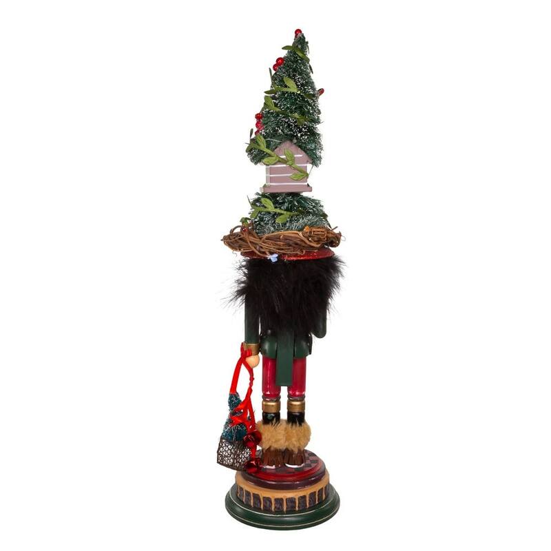 Kurt Adler 19.5-Inch Hollywood Cardinal in Tree Hat Nutcracker - Red
