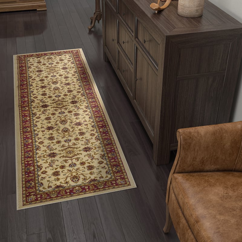 Soho Traditional Floral Indoor Area Rug - 2'3'' x 7'3'' Runner - Ivory