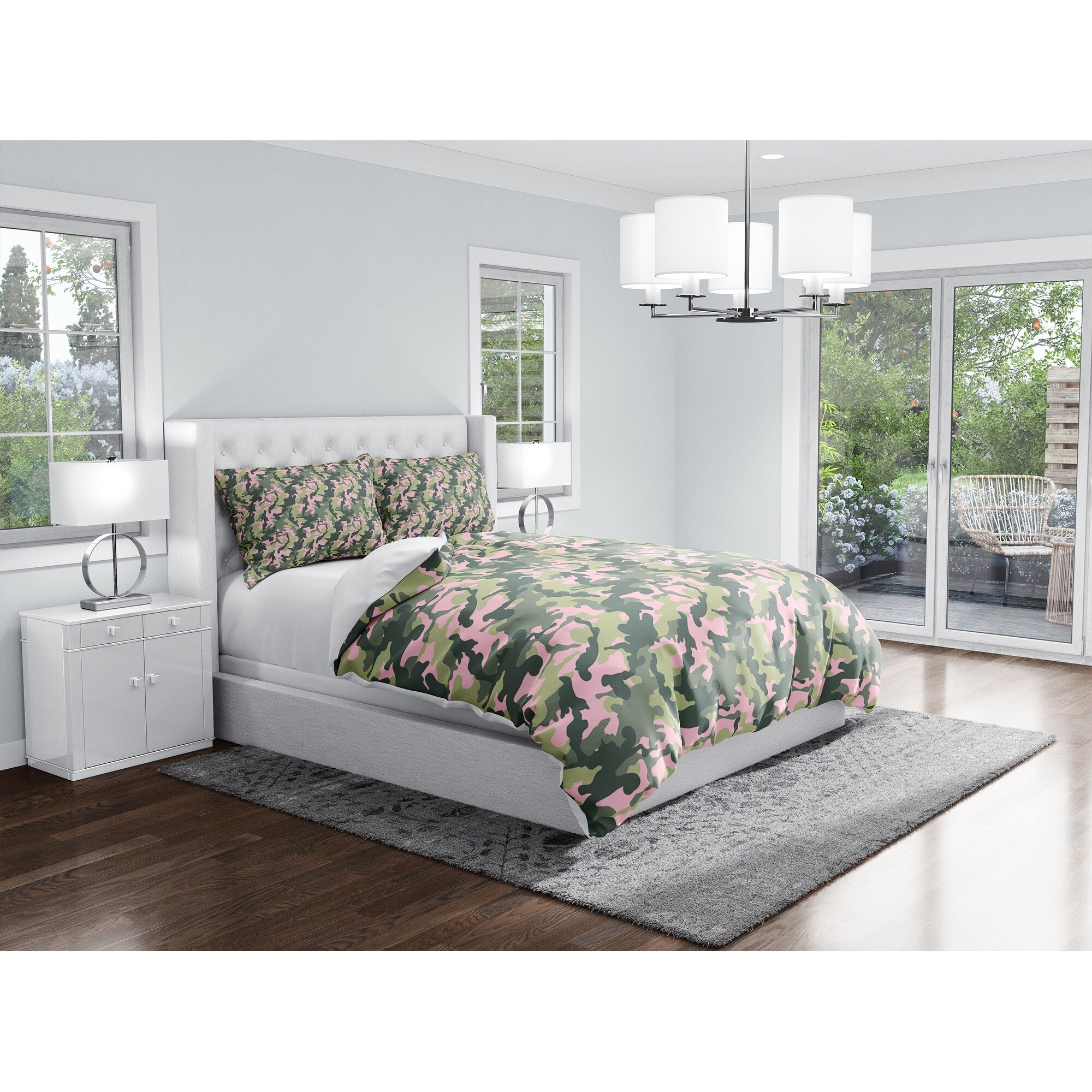 pink and green duvet cover