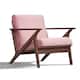 Omax Decor Zola Lounge Chair - Blush Velvet/Walnut