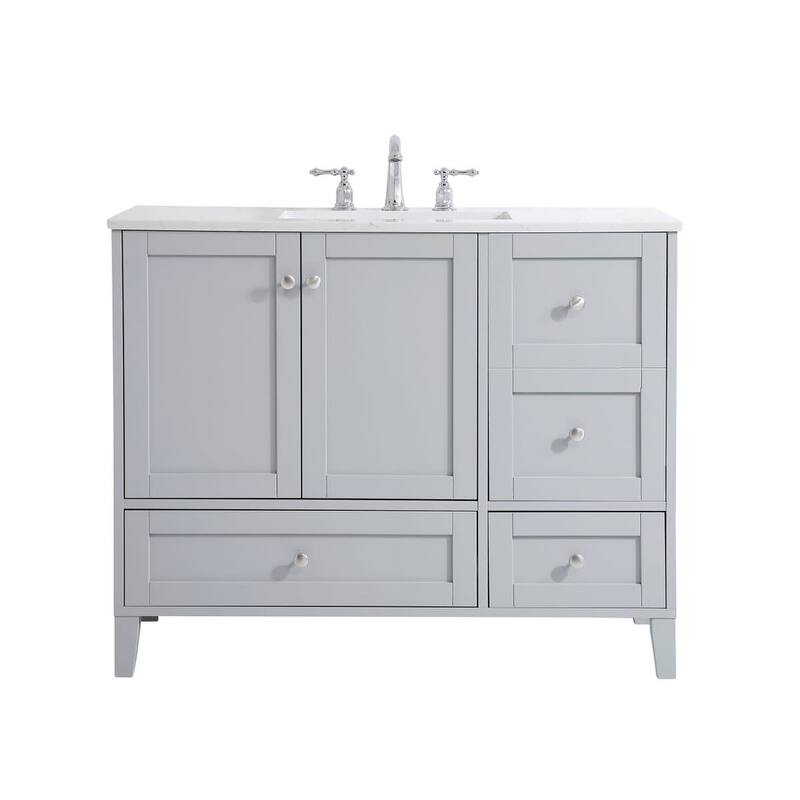 Elegant Lighting Sommerville 42" Free Standing Single Basin Vanity Set - Grey - Painted