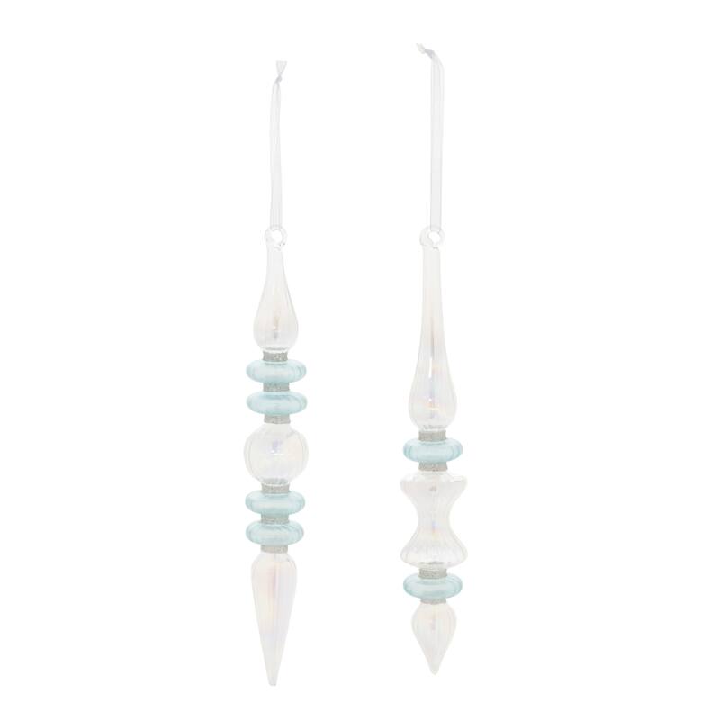 Iridescent Finial Drop Ornament (Set of 24) - N/A
