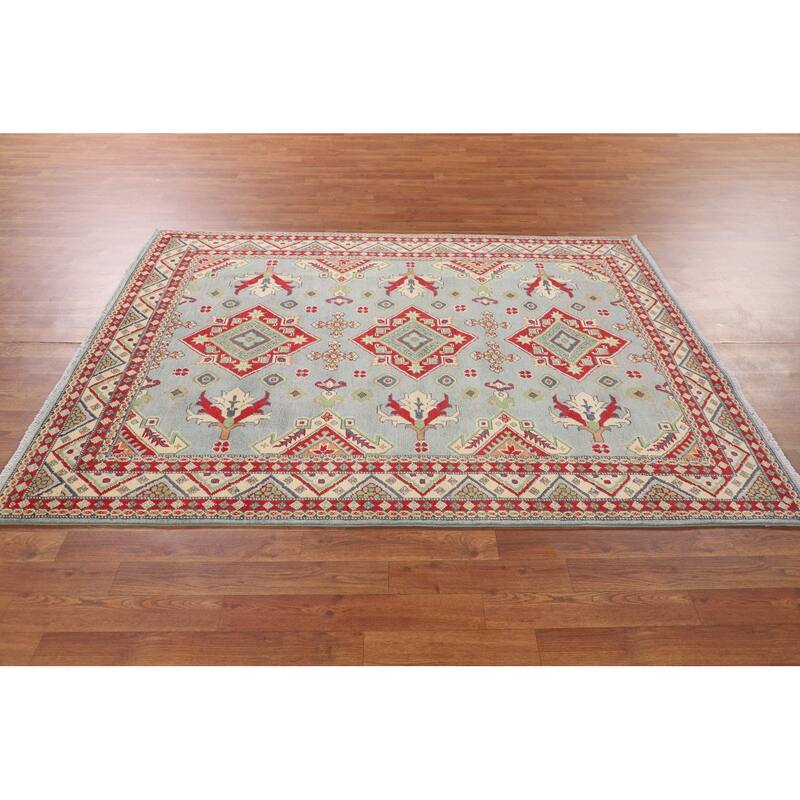 Kazak Oriental Area Rug Handmade Traditional Wool Carpet - 5'0" x 6'7"
