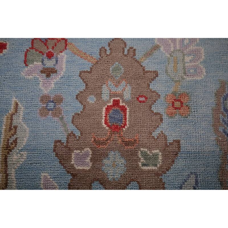 Blue Light Oushak Oriental Area Rug Handmade Wool Carpet - 8'0"x 10'0"