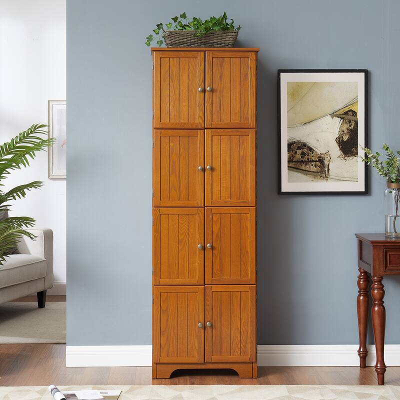 72.4" Tall Storage Cabinet Tall Storage Cabinet with 8 Doors and 4 Shelves ,Bookshelf