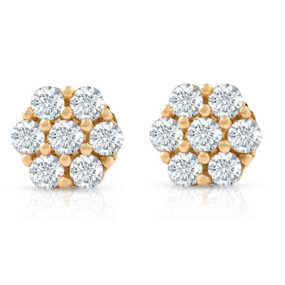 Bliss Diamond 1/8Ct Diamond Studs Womens Earrings Yellow Gold