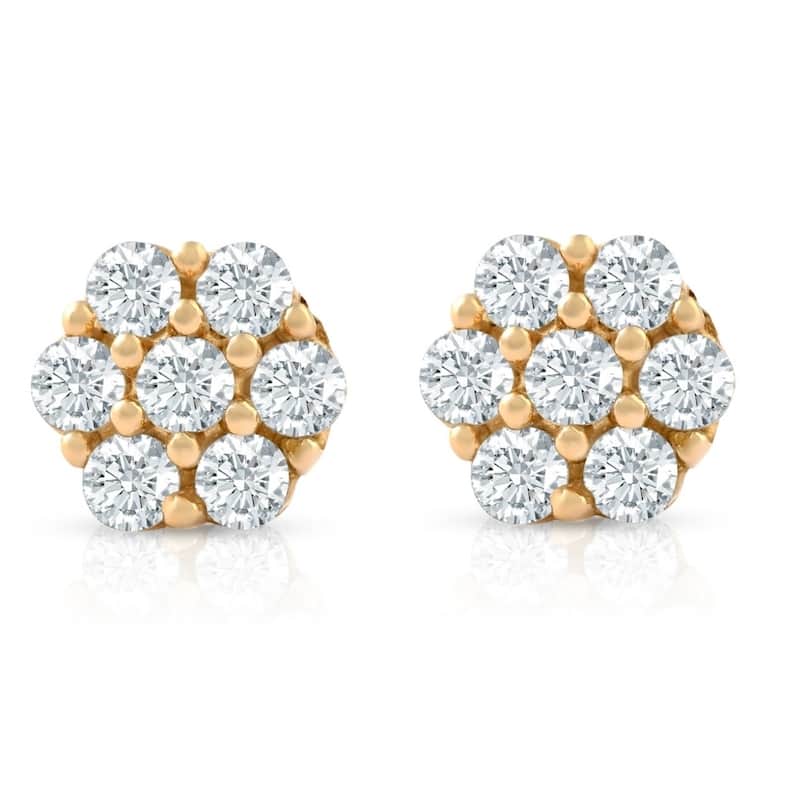 Bliss Diamond 3/8 Ct. Diamond Earrings Womens Studs Yellow Gold - Yellow