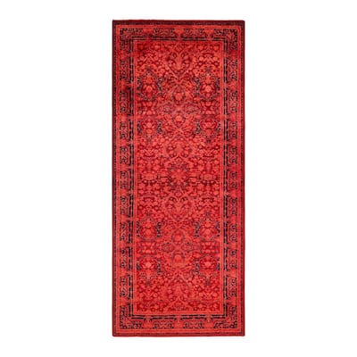Contemporary Overdyed Wool Hand Knotted Runner - 3' 1" x 7' 7"