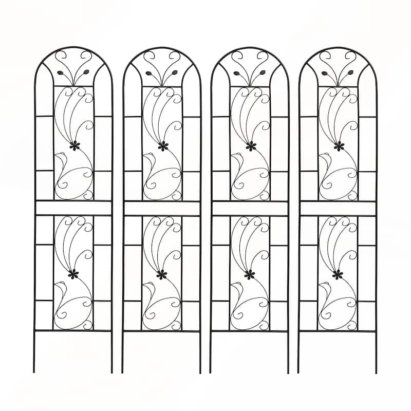 4 Pack Metal Garden Trellis 86.7in x 19.7in Rustproof Trellis