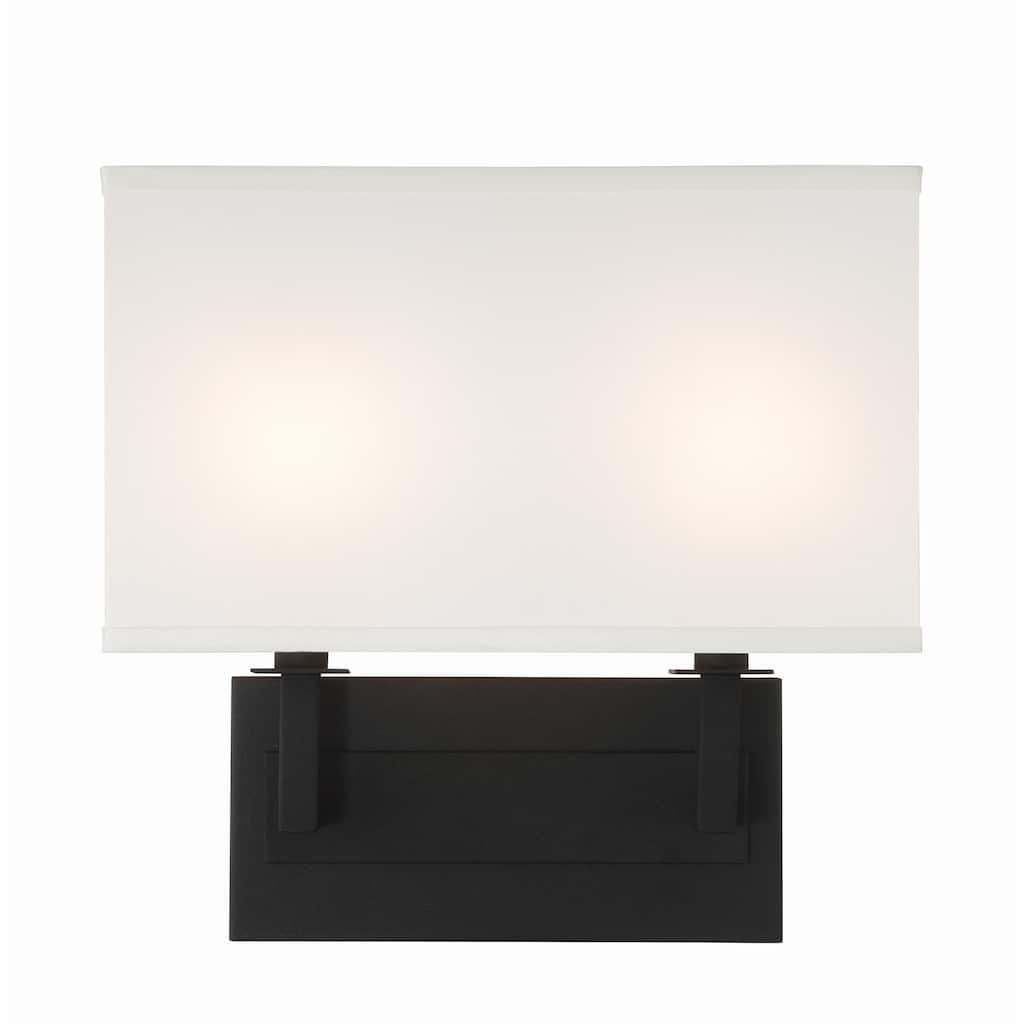 Durham 2 Light Black Forged Sconce - 12.75"W x 12.25"H x 3.75"D