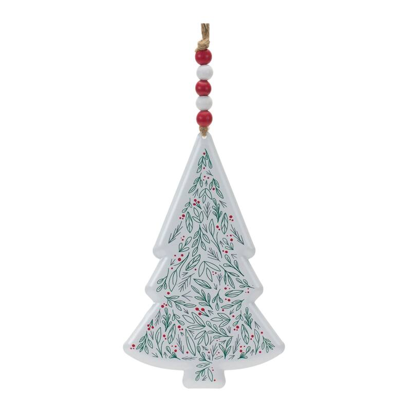 Beaded Hanger Christmas Tree Ornaments - 8.5" - White and Green - 12ct