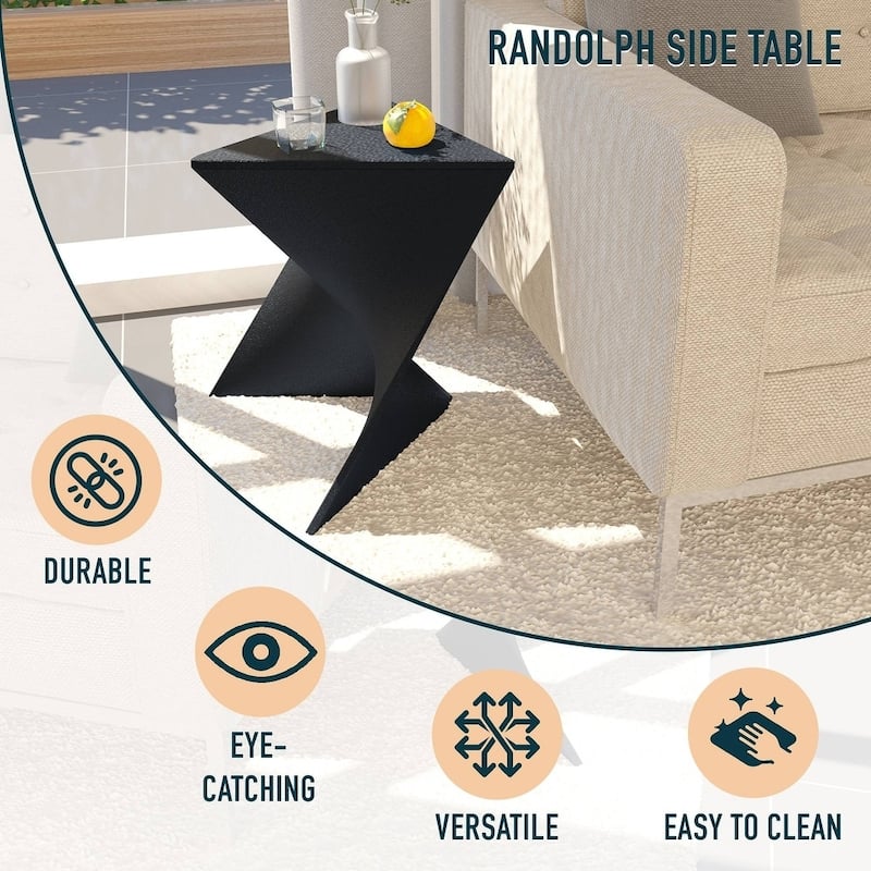 LeisureMod Randolph Modern Side Table - Grey - 15.5 x 17 x 17